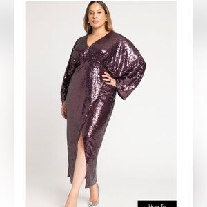 ELOQUII Dolman Sleeve Sequin Dress